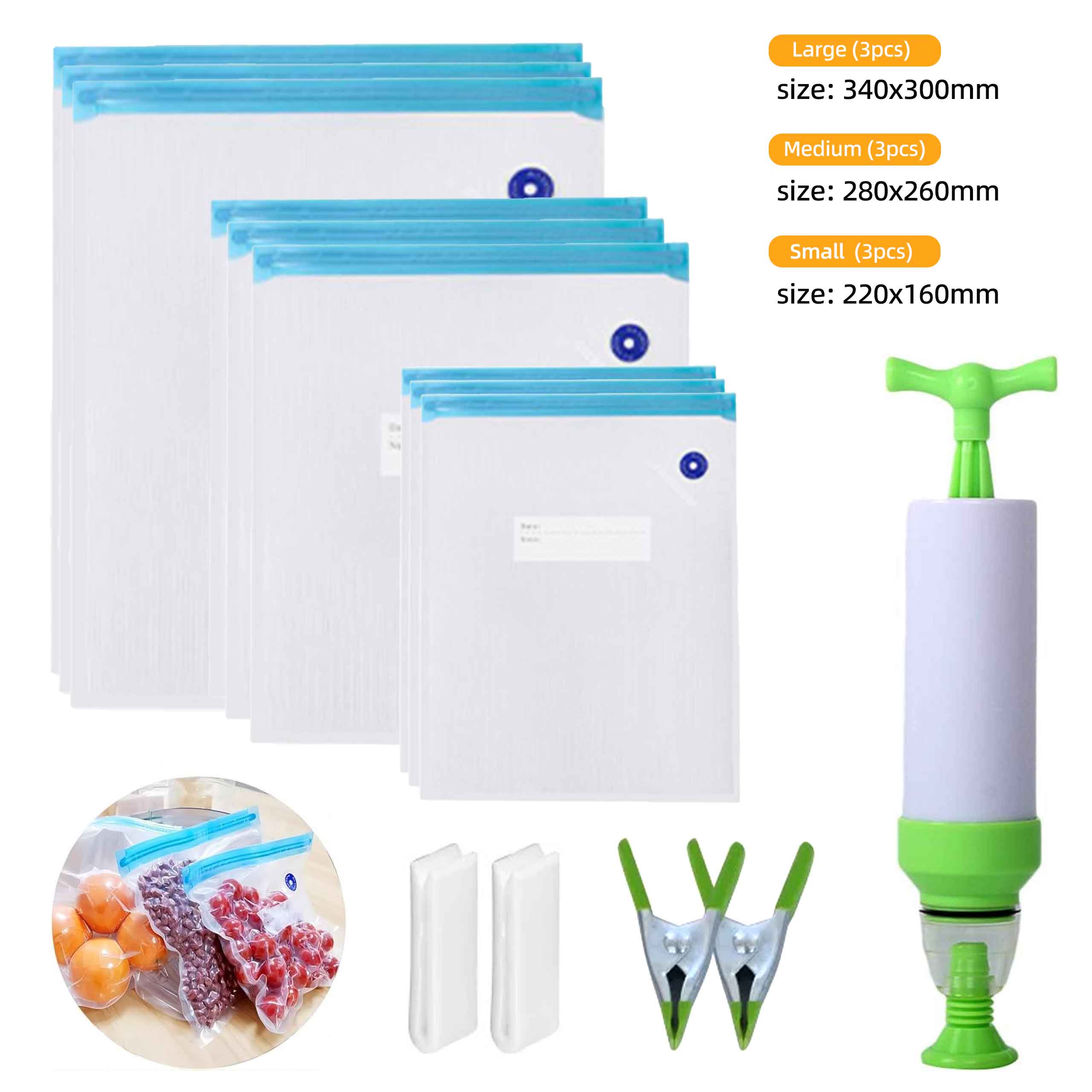 Vacuum Storage Bag Set (L+ M+ S Sizes)